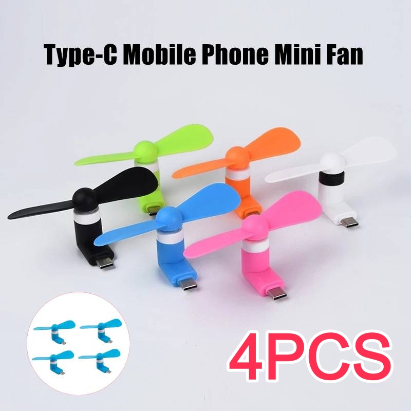 Phone Cooling Fan - 4/2/1 Adet Tip-C Mini Taşınabilir Mikro