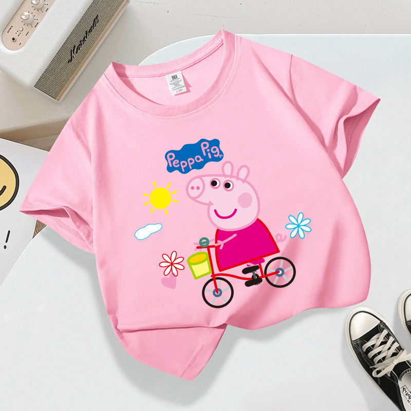 Phone Accessories On Top - Peppas Pig Serisi T-shirt Kısa Kollu